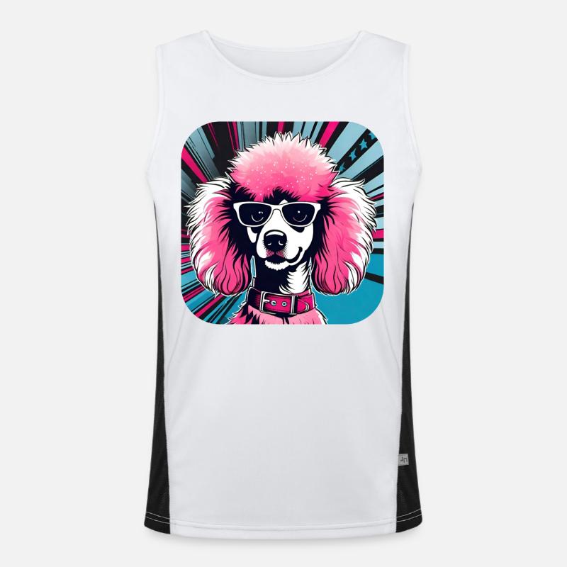 Caniche Pop Art rose mignon Débardeur respirant contrasté Homme 