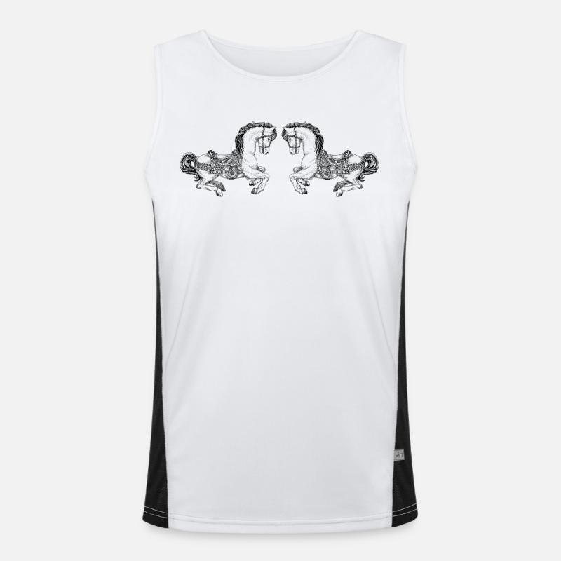 KARUSSELL-PFERDE Funktionelles Kontrast-Tank Top für Männer 