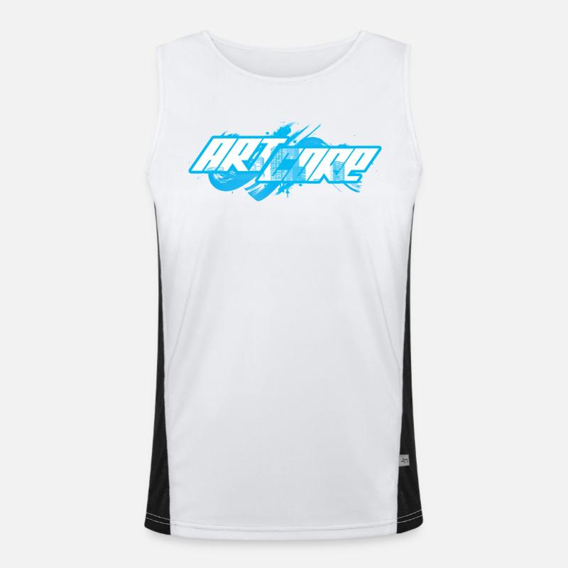 ArtCore graffiti Blue Splash pun Hardcore Men's Functional Contrast Tank Top 