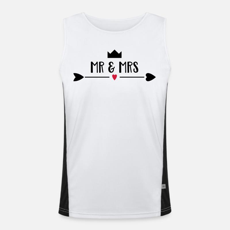 wedding - Men's Functional Contrast Tank Top - white/black