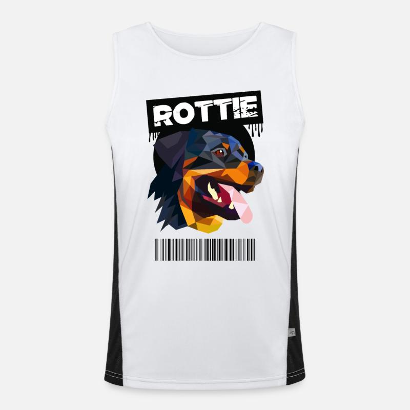 Rottweiler Rottie Poly Art Débardeur respirant contrasté Homme 