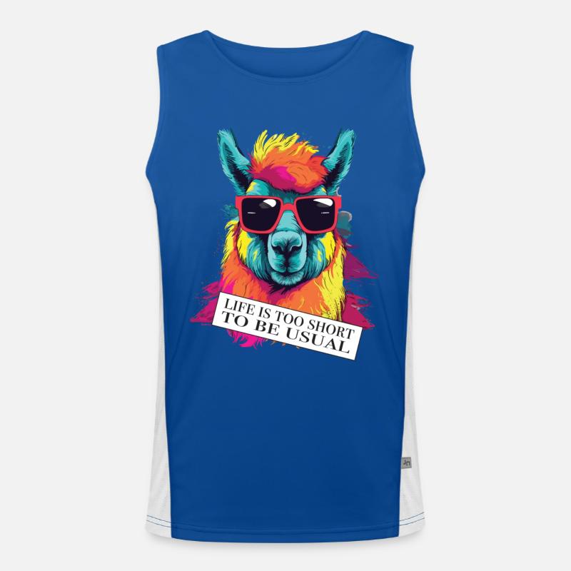 Alpaka zweideutiger Spruch und Einstellung Funktionelles Kontrast-Tank Top für Männer 