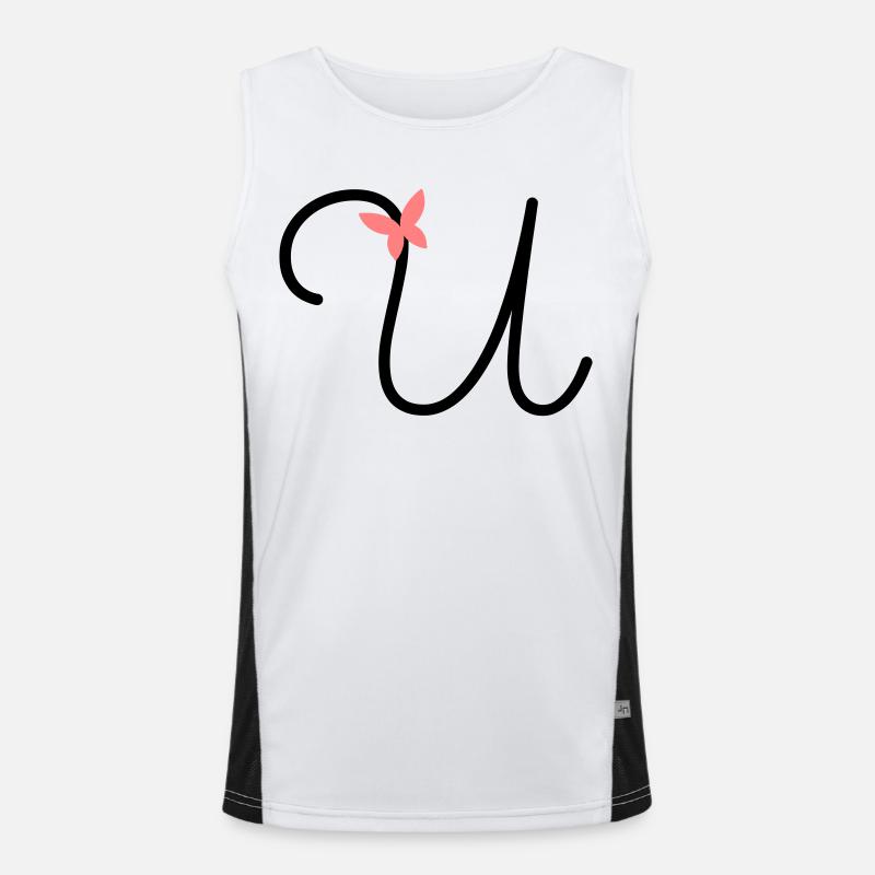 Buchstabe U Schmetterlingsbuchstabe Funktionelles Kontrast-Tank Top für Männer 
