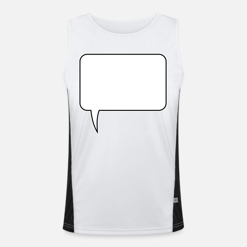 Speech bubble rectangle design - Men's Functional Contrast Tank Top  - white/black
