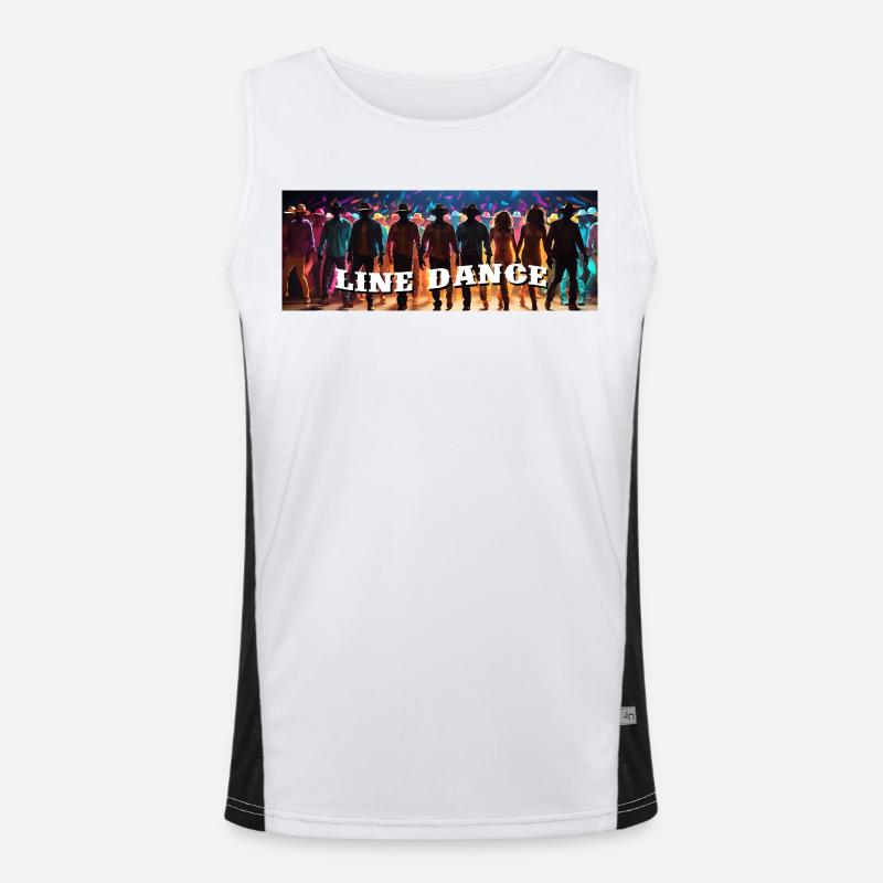 Line dance group dancing Men's Functional Contrast Tank Top 