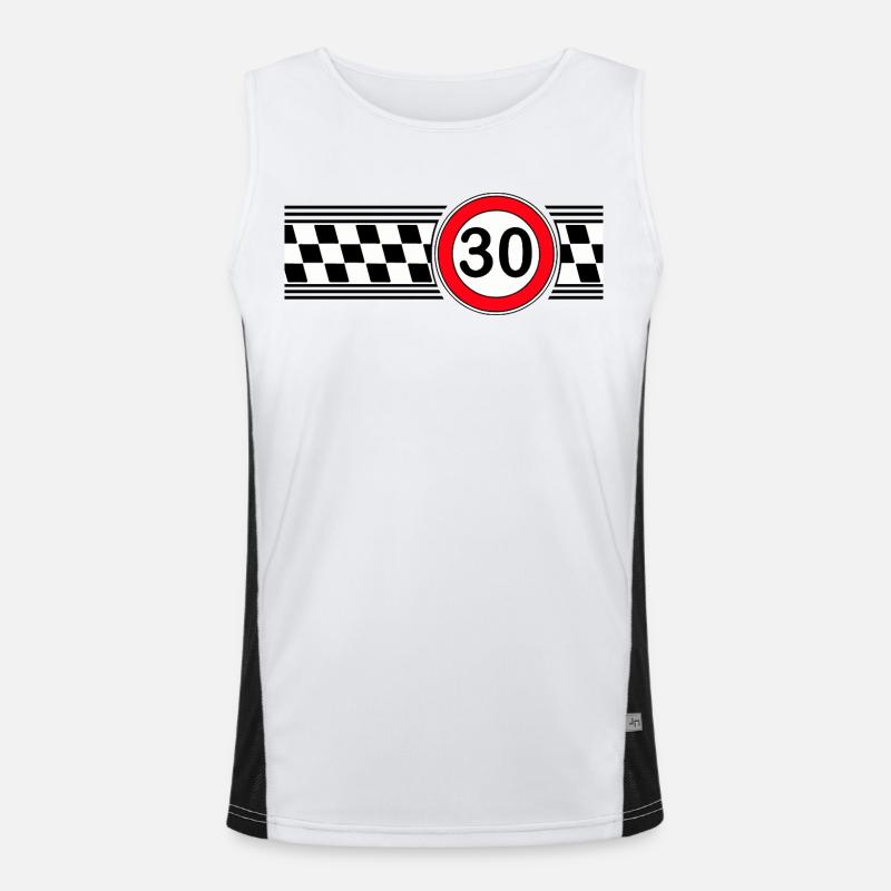 30e anniversaire du drapeau de course Débardeur respirant contrasté Homme 