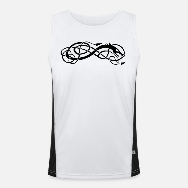 Schwarze keltische Schlange Funktionelles Kontrast-Tank Top für Männer 