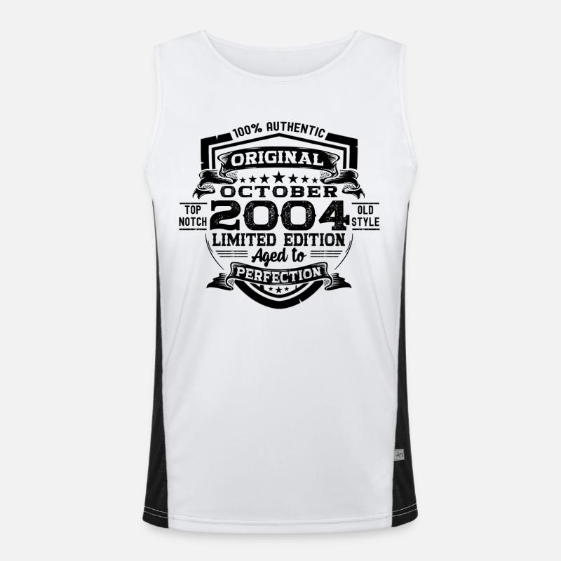 Original Oktober 2004 18. Geburtstag Geschenk Cool Funktionelles Kontrast-Tank Top für Männer 