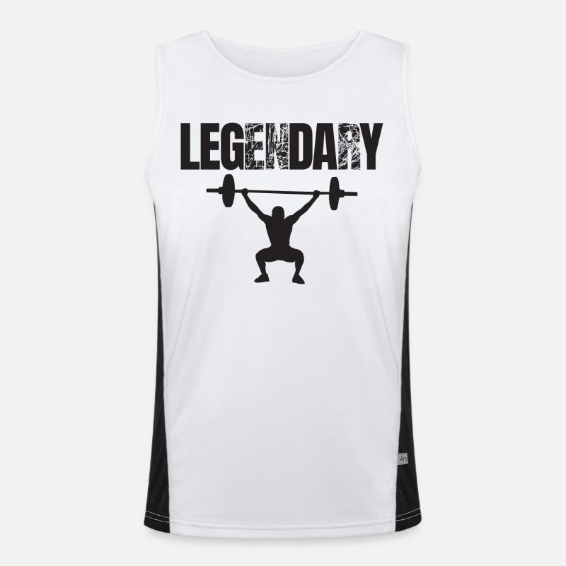 Bodybuilder Leg Day Barbell Strength Training Men's Functional Contrast Tank Top 