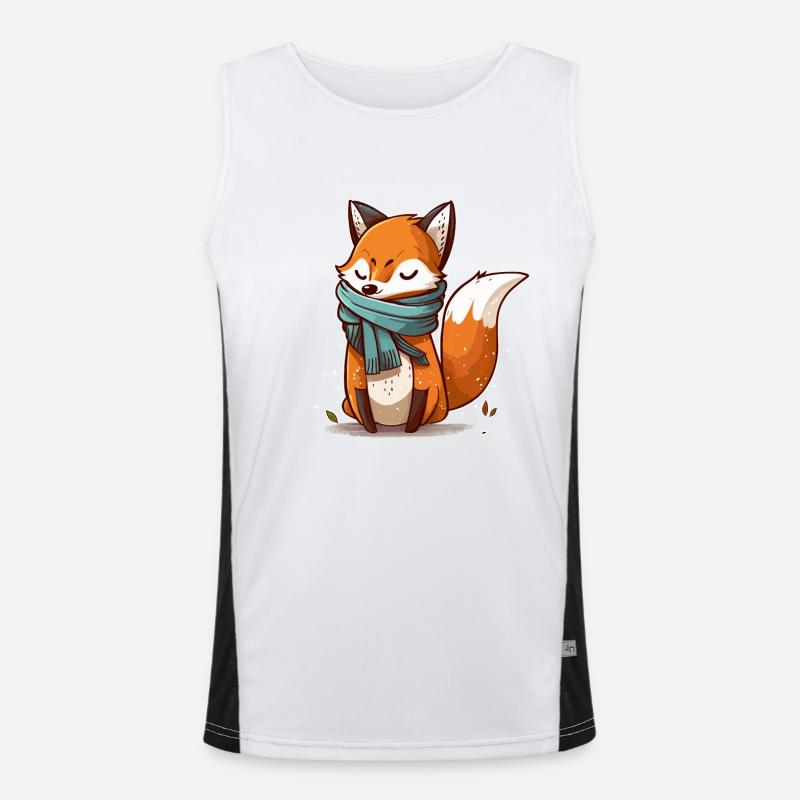 Fancy Fox - Men's Functional Contrast Tank Top  - white/black