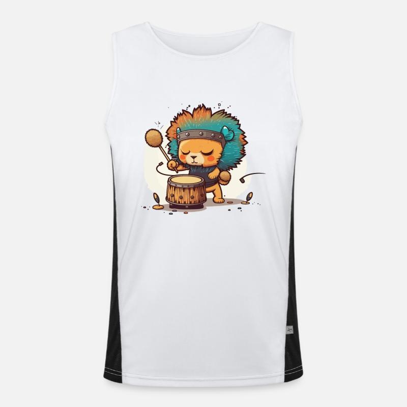 Lion Drummer Men's Functional Contrast Tank Top 