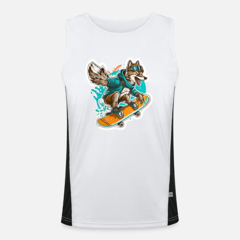 Wolf Funktionelles Kontrast-Tank Top für Männer 