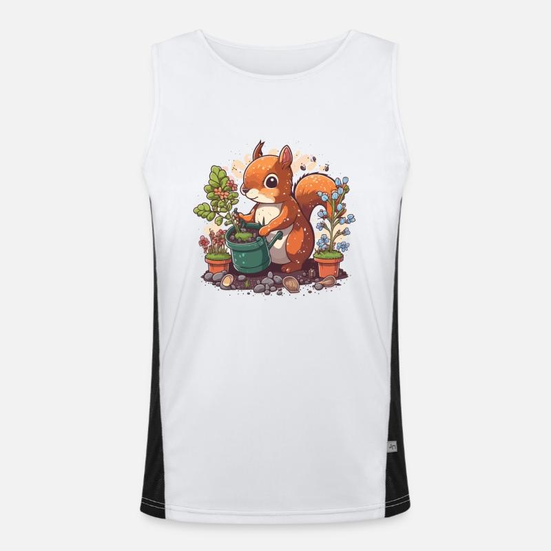 Eichhörnchen-Gärtner Funktionelles Kontrast-Tank Top für Männer 