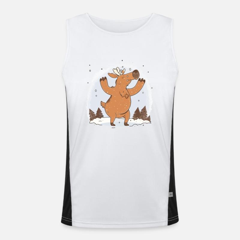 Moose-y Winter Men's Functional Contrast Tank Top 