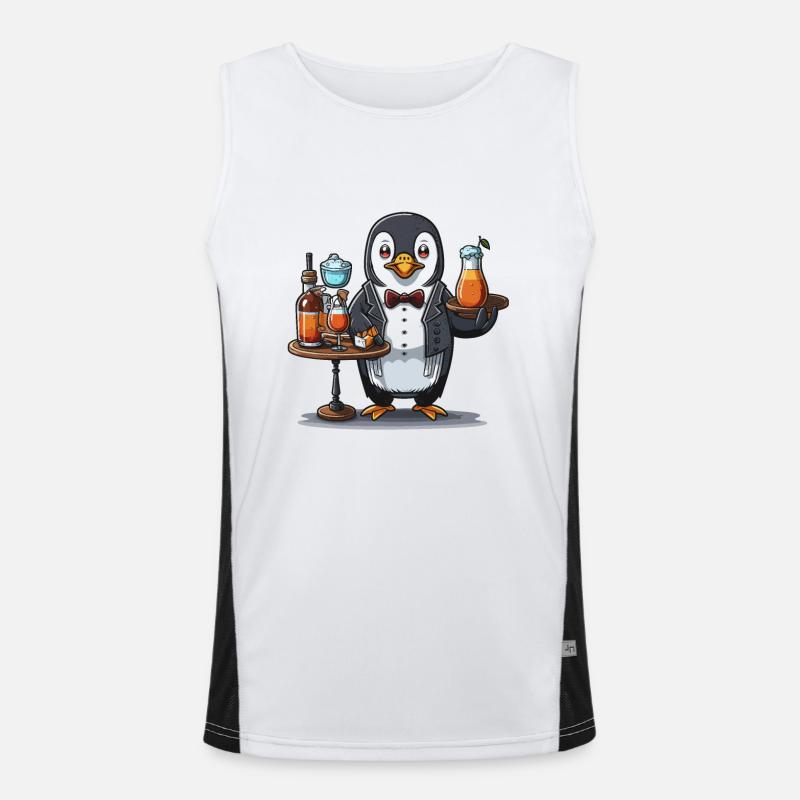 Pinguine gießen Funktionelles Kontrast-Tank Top für Männer 