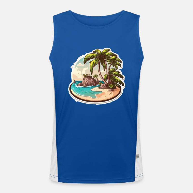 The Tropical Paradise Seeker Men's Functional Contrast Tank Top 