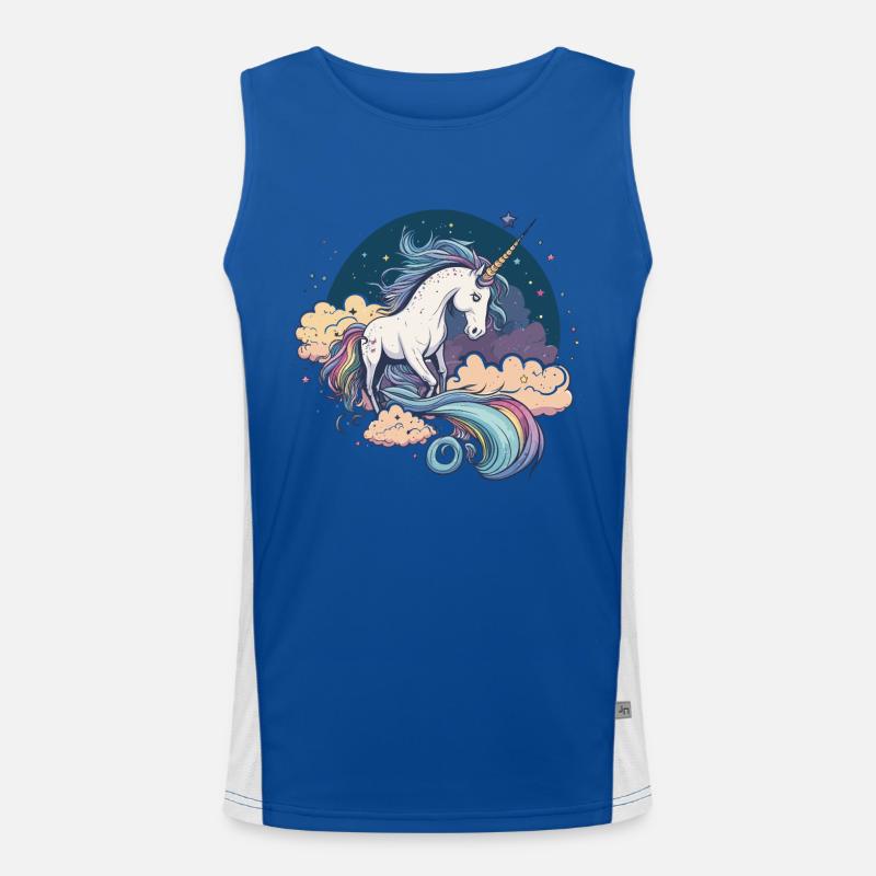 Regenbogen-Einhorn Funktionelles Kontrast-Tank Top für Männer 