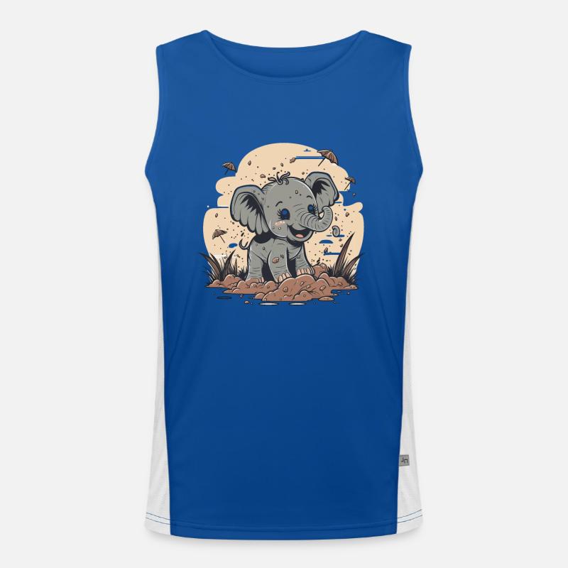 Playful Elephant Men's Functional Contrast Tank Top 