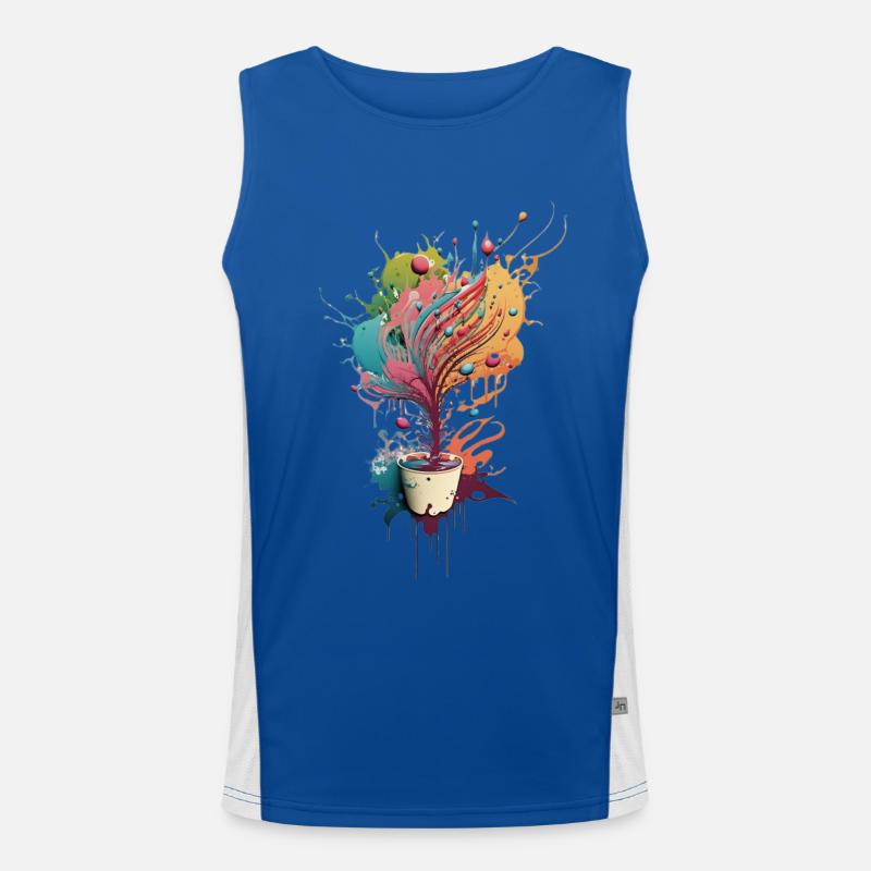 Coffee Explosion 02 Men's Functional Contrast Tank Top 
