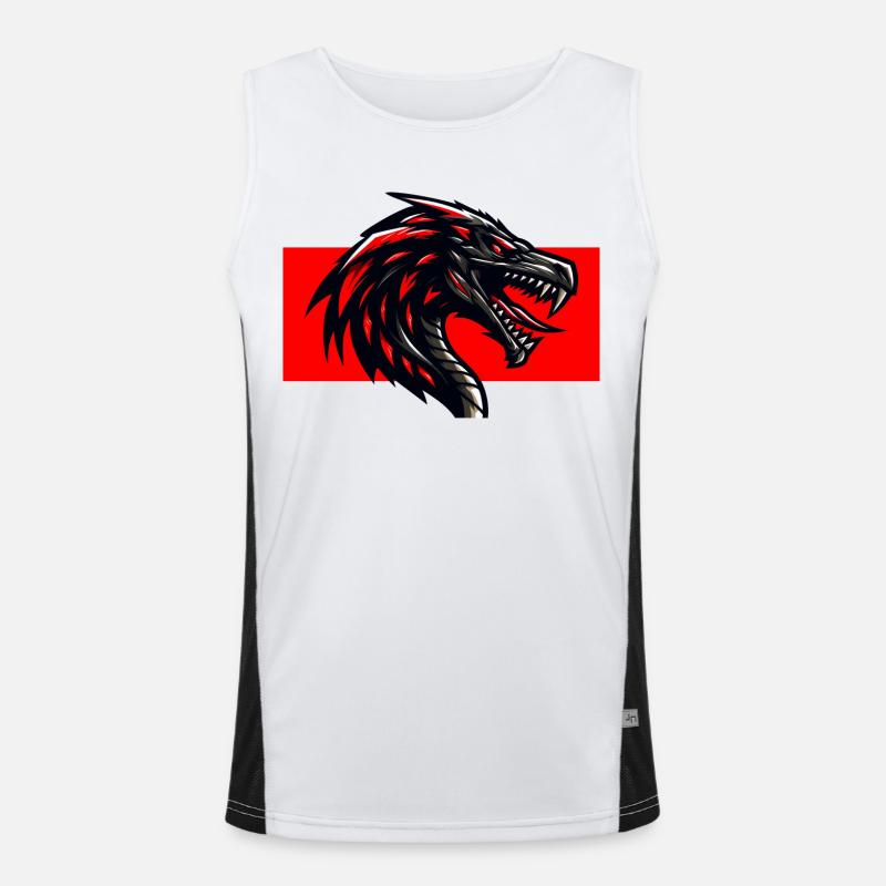 Roter Drache Funktionelles Kontrast-Tank Top für Männer 