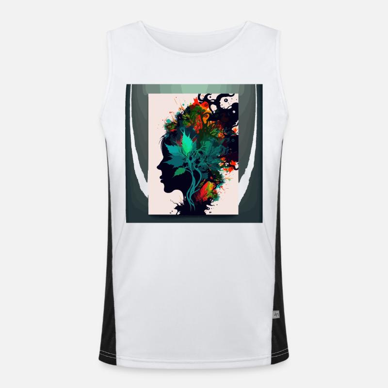Cool Weed Head: Psychedelic Ornaments and Abstract Men's Functional Contrast Tank Top 