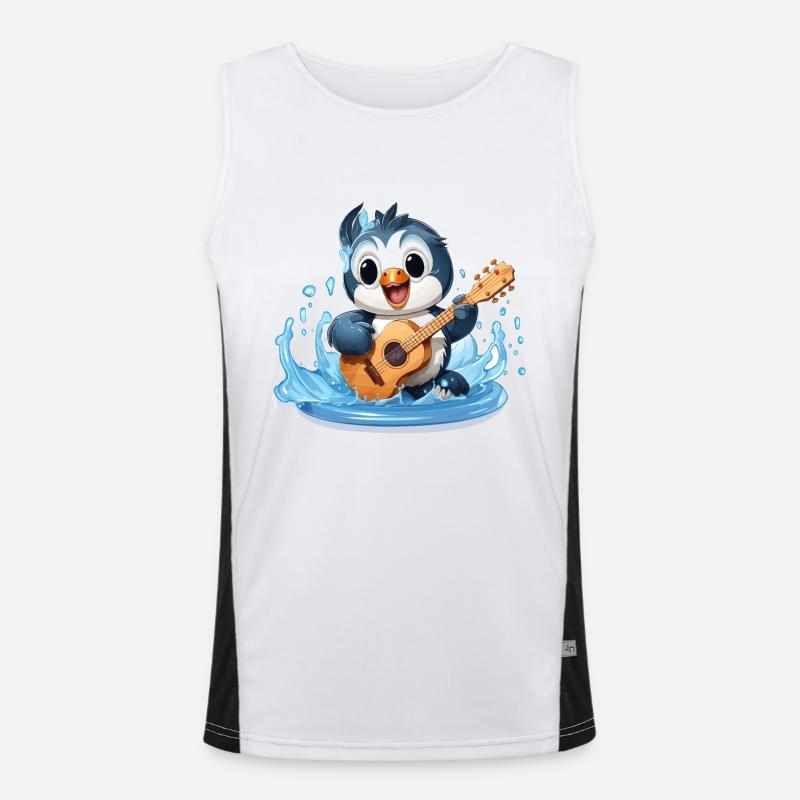 Der Melodische Pinguin Funktionelles Kontrast-Tank Top für Männer 