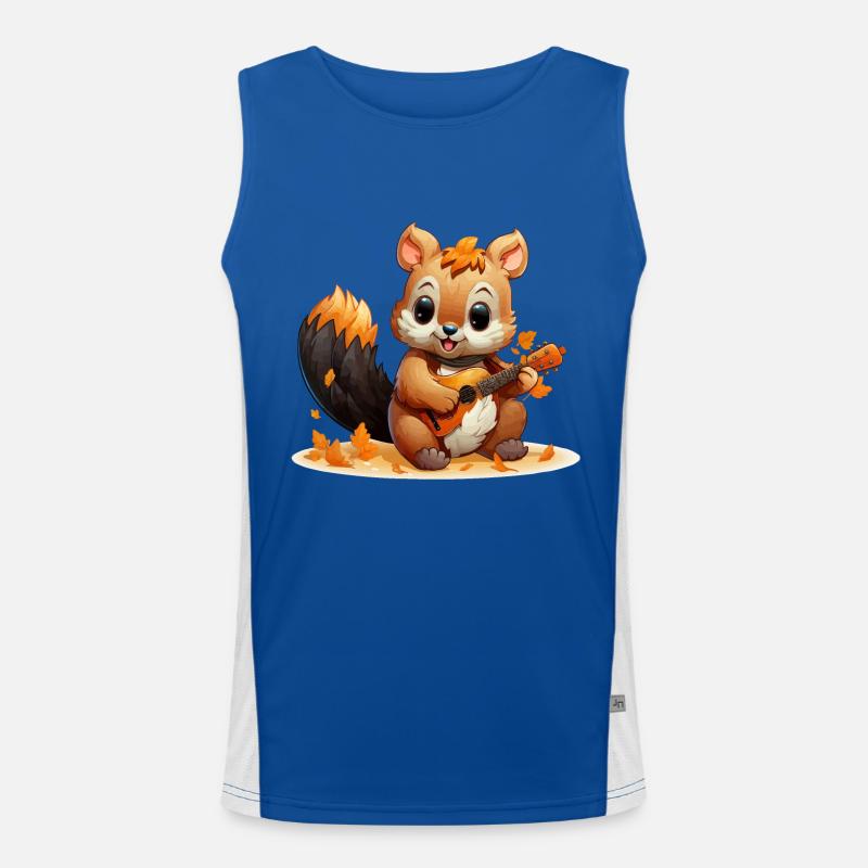 Das Akkordeon-Eichhörnchen Funktionelles Kontrast-Tank Top für Männer 