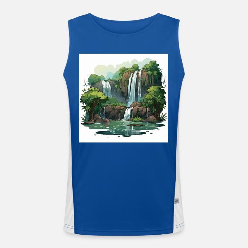 Waterfall Wander Men's Functional Contrast Tank Top 