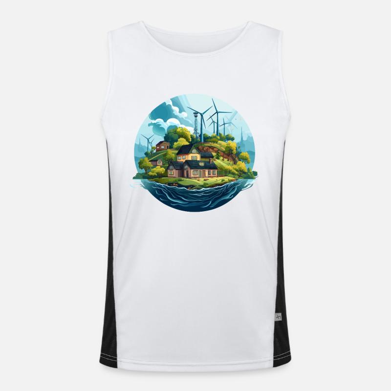 Grüne Innovation Funktionelles Kontrast-Tank Top für Männer 