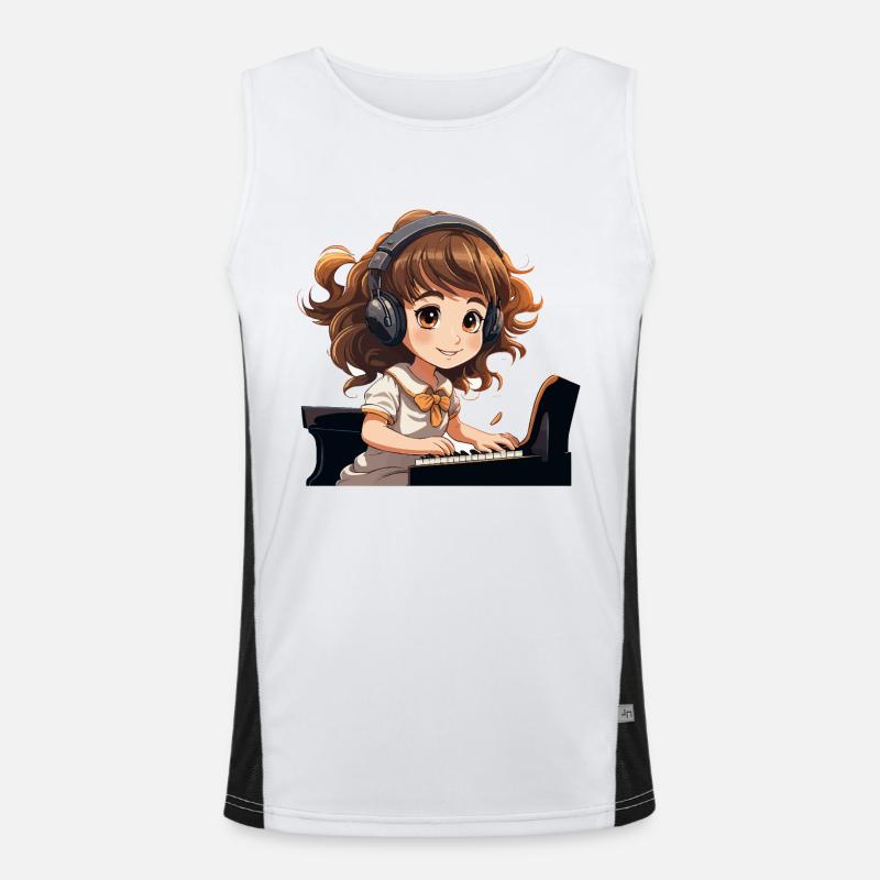 Der kleine Pianist Funktionelles Kontrast-Tank Top für Männer 