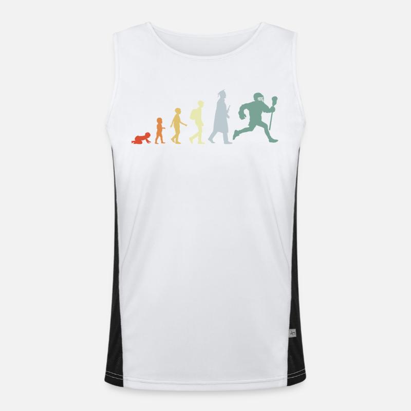 Evolution eines Lacrosse Spielers Funktionelles Kontrast-Tank Top für Männer 