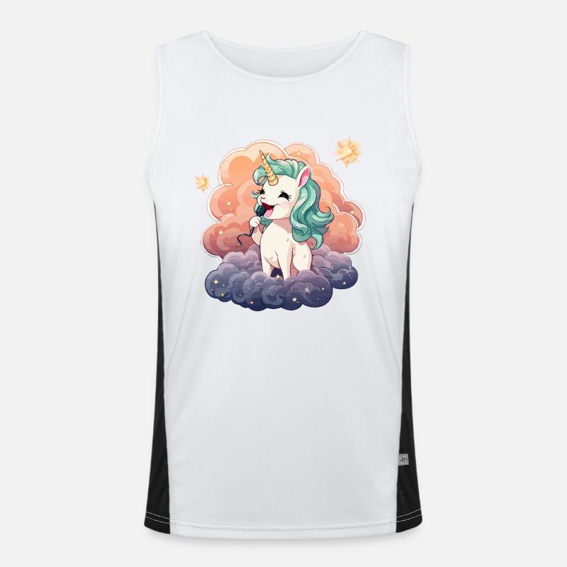 Himmlisches Ständchen Einhorn Funktionelles Kontrast-Tank Top für Männer 