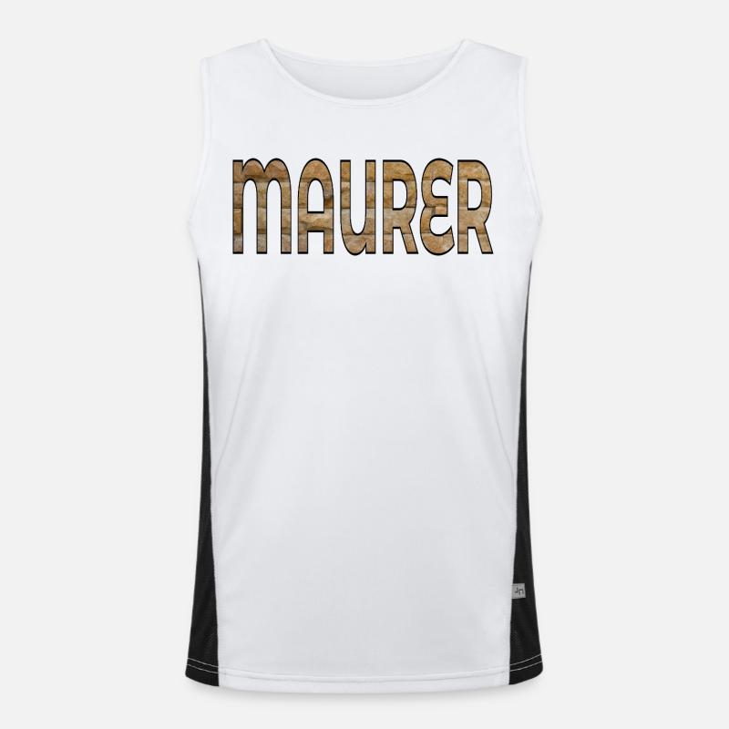 BRICKLAYER BUILDING BRICKS - Men's Functional Contrast Tank Top  - white/black