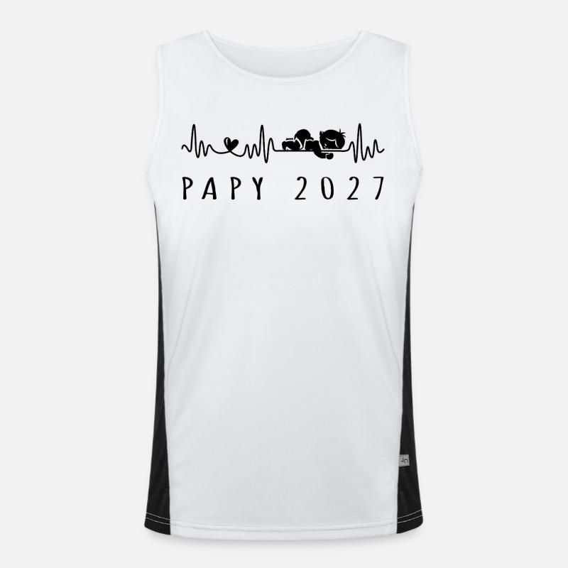 Futur Papy 2027 Battement de Cœur Débardeur respirant contrasté Homme 