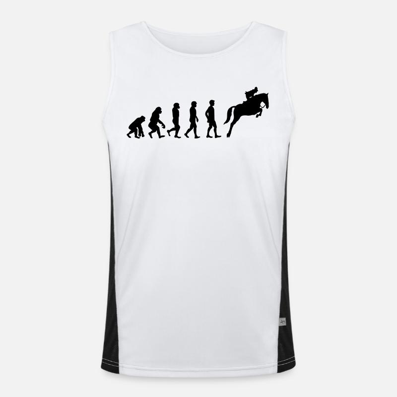 Horse evolution - Men's Functional Contrast Tank Top  - white/black