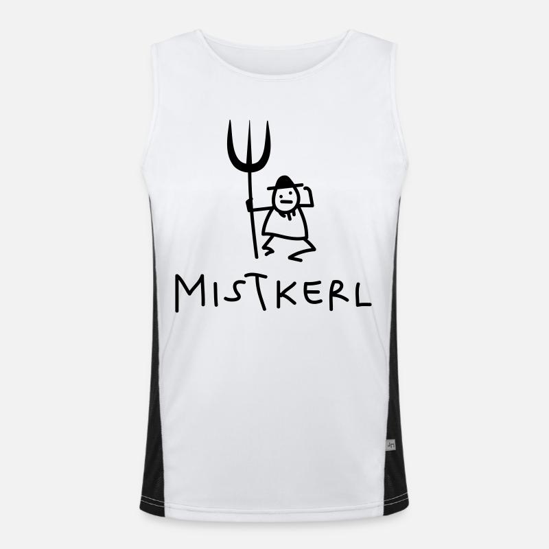 Kerl mit Mistgabel Funktionelles Kontrast-Tank Top für Männer 