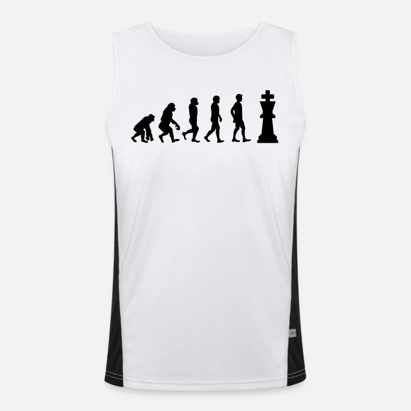 Chess evolution - Men's Functional Contrast Tank Top  - white/black