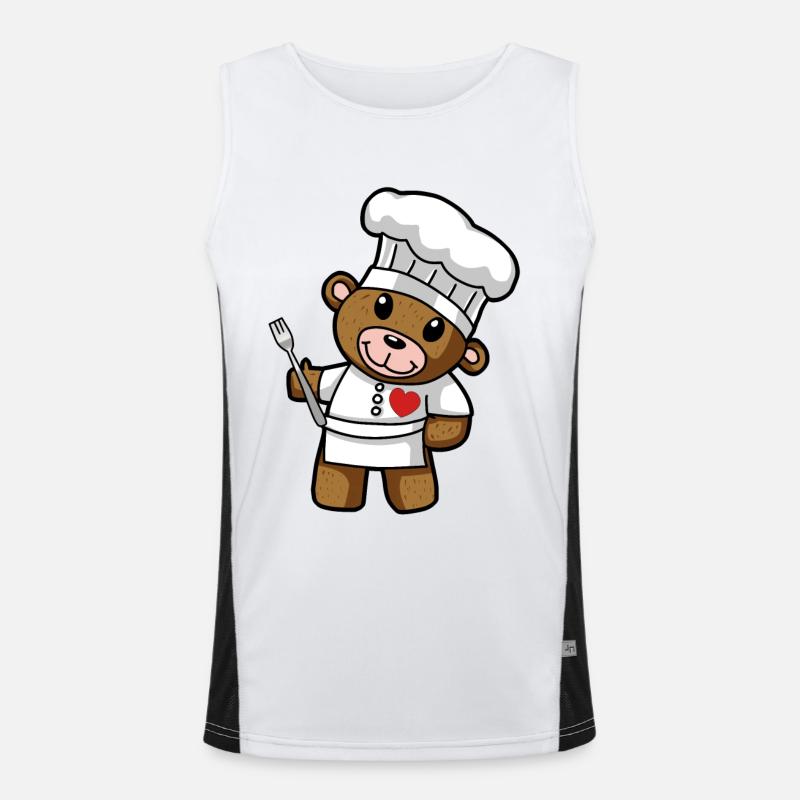 Chef Chef with Heart Cartoon Hobby Chef Culinary Art Men's Functional Contrast Tank Top 