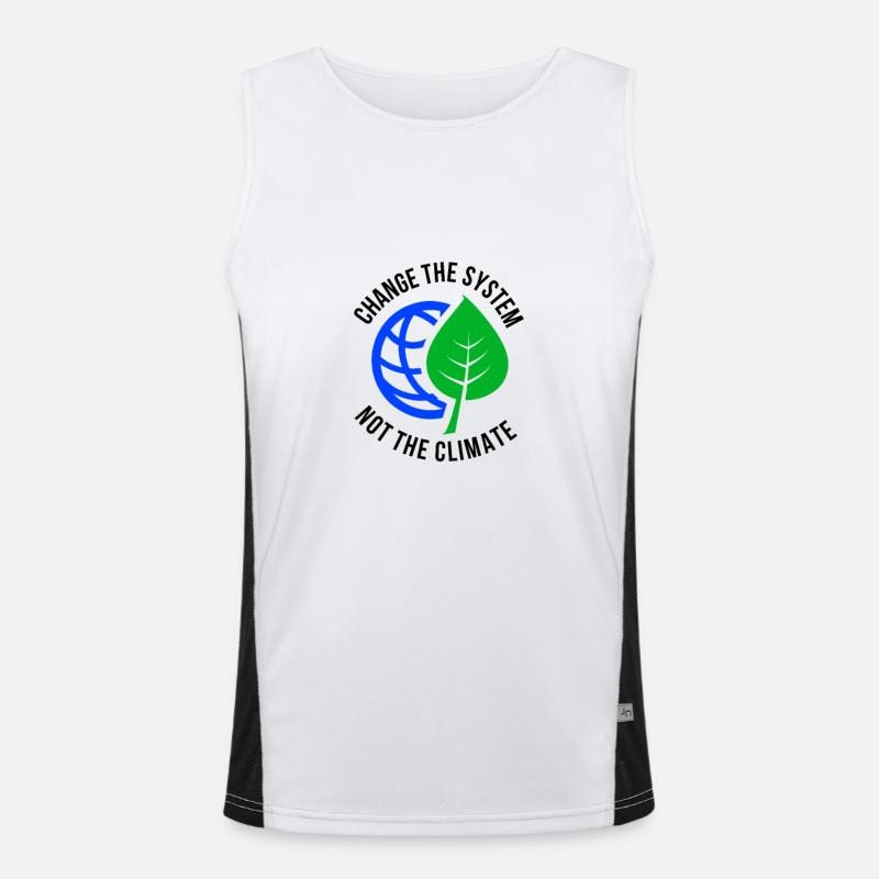 Student demo against climate change - Men's Functional Contrast Tank Top  - white/black