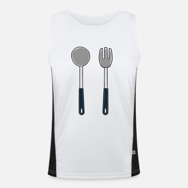 Cook Kitchen Helper - Men's Functional Contrast Tank Top  - white/black