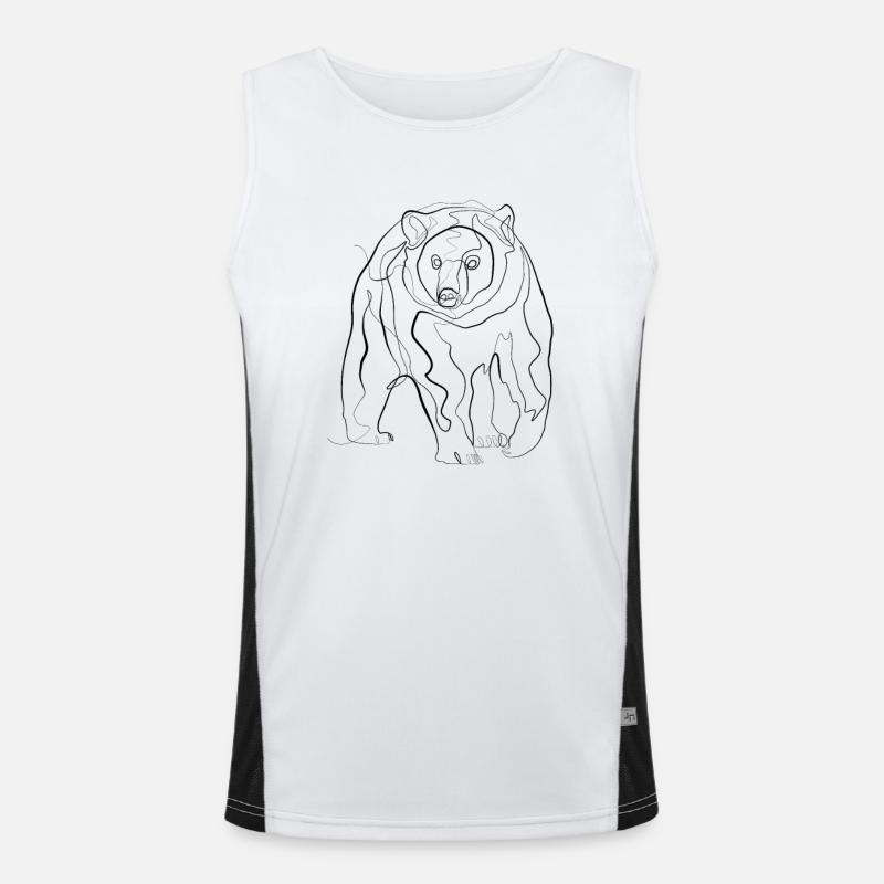 Ours Grizzly - one line drawing Débardeur respirant contrasté Homme 