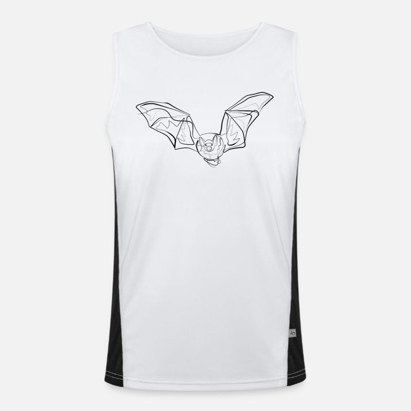 Bat - one line drawing Men's Functional Contrast Tank Top 