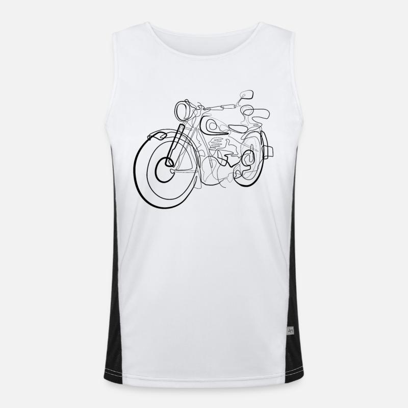 Motorrad Chopper Biker - one line drawing Funktionelles Kontrast-Tank Top für Männer 
