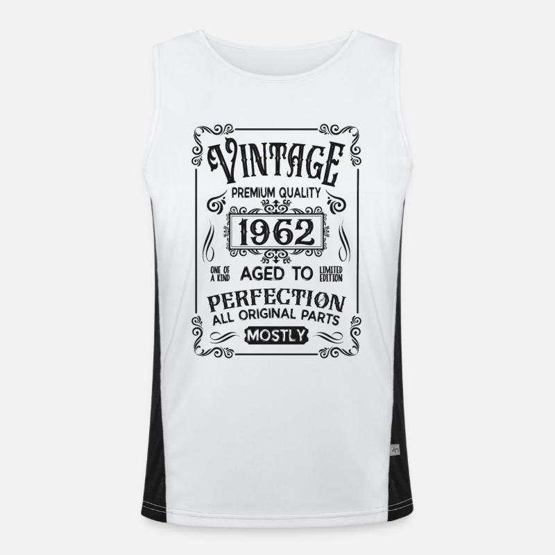 Birthday born in 1962 Men's Functional Contrast Tank Top 