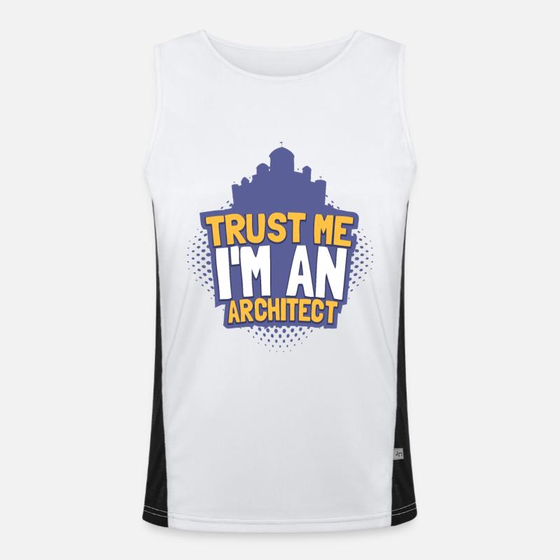 architect - Men's Functional Contrast Tank Top  - white/black