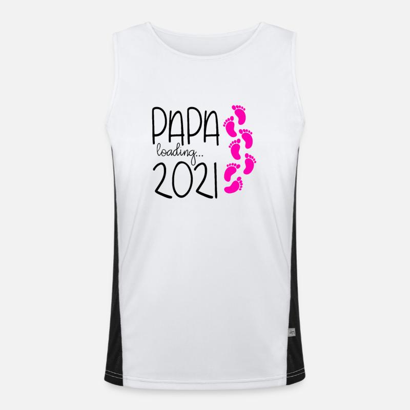 Papa loading 2021 | werdender Papa Geburt Tochter Funktionelles Kontrast-Tank Top für Männer 