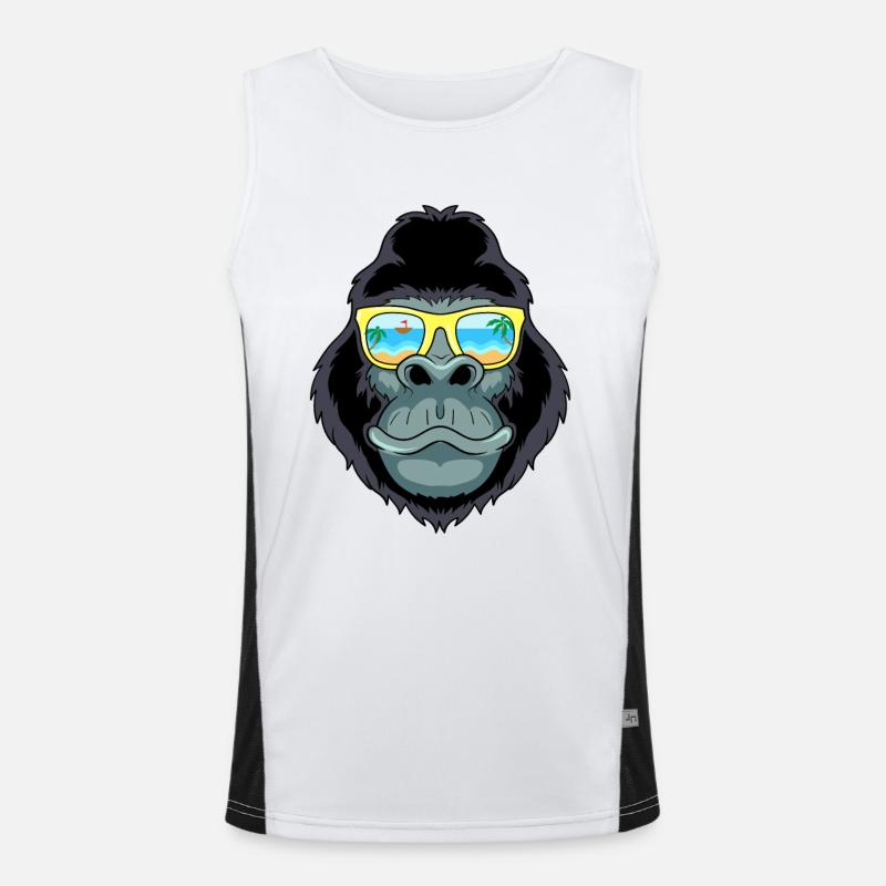 Gorialla singe lunettes de soleil été plage vacances Débardeur respirant contrasté Homme 
