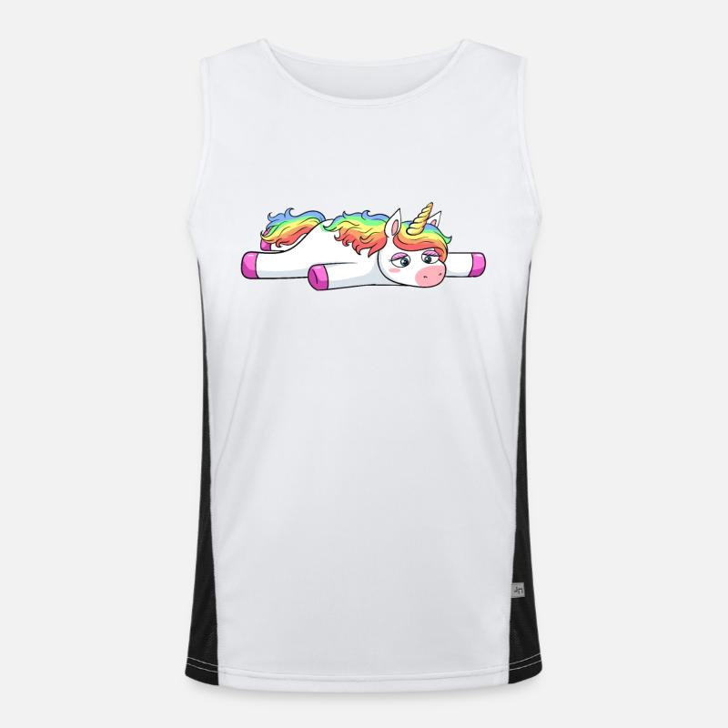Müdes Einhorn KO Platt Funktionelles Kontrast-Tank Top für Männer 