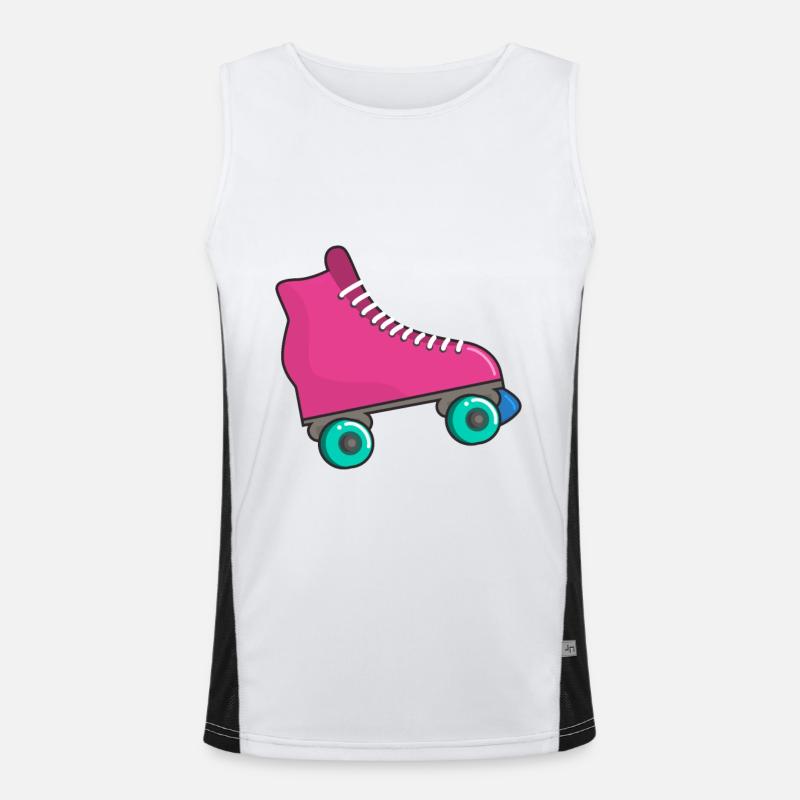 Roller skates in pink roller skating Men's Functional Contrast Tank Top 