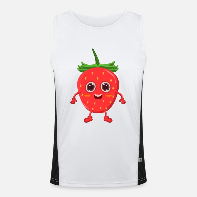 Erdbeere Funktionelles Kontrast-Tank Top für Männer 